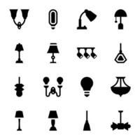 Light Fixtures Glyph Vectors