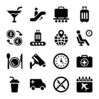 Airport and Airline Services Icons vector