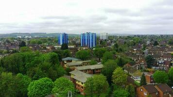 alto ángulo imágenes de británico paisaje y paisaje urbano video