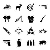 Hunting icons pack vector