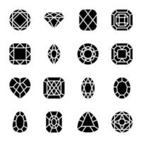 Precious stone icons vector