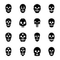 Skull Tattoo Glyph icons vector