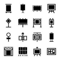 Shutters solid icons vector