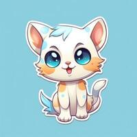 cute cat Sticker Cartoon Style photo