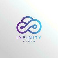 Cloud infinity logo design template, modern, computer, cloud, infinity vector