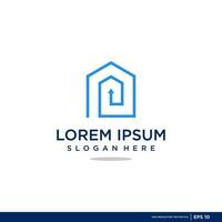 vector logo home with modern construction shapes and letters