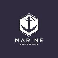 Marine logo design vector with modern unique style