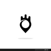 king pin creative logo, queen, location, premium vector