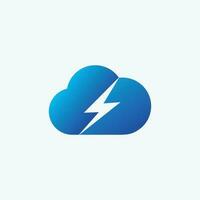 Modern cloud logo design template with energy inside, flash, computer, cloud, data, technology vector