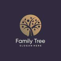 Family tree logo design vector with unique abstract style