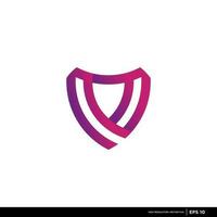 vector logo with a shield shape modern, unique, and clean, technology, brand, company