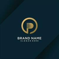 letter P logo design vector with modern creative style concept