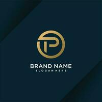 letter P logo design vector with modern creative style concept