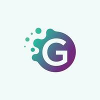 Molecul logo design template with letter G inside, biology, connect, initial vector