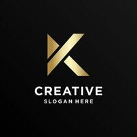 Gradient Golden K logo design template modern concept vector