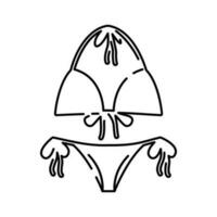 trajes de baño De las mujeres ropa colección insignias vector. glamour playa traje, De las mujeres bikini, ropa interior para nadar, De las mujeres ropa de playa concepto línea iconos contorno ilustración. verano. vector