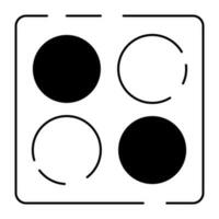 línea icono tablero juego o mesa juego elemento divertido y actividad vector ilustración othello o ir.