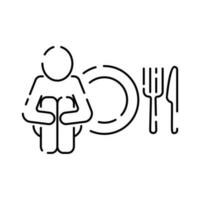 Global food crisis world line icon. Grain, wheat or cornflour. Hunger, poverty and famin. Help market flour price. Outline poor famine vector icon.