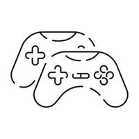 Game icons in modern thin line style. Gaming symbols mobile apps. Simple video game pictograms. computer and controller or console. Portable game device. vector