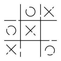 Line icon Board Game or table game Element fun and activity Vector Illustration Tic-Tac-Toe.