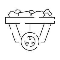 energía tipos o fuentes y renovable energía o alternativa línea icono. vector carbón carretilla y hidroeléctrico fuerza. sostenible electricidad, combustible. molino fuerza, carbón mía y hidroelectricidad.