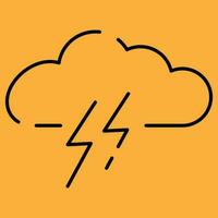 Autumn Wind weather. Meteorology vector line icon illustration. Cloud and cloudy autumn weather. Rain and rainy or Windy. Temperature and lightning.