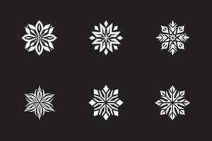 Merry Christmas Snowflakes In White vector