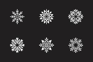 Merry Christmas Snowflakes In White vector