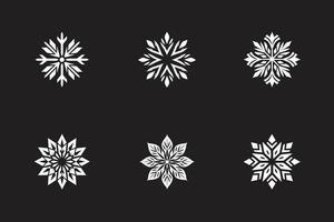 Merry Christmas Snowflakes In White vector