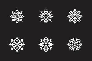 Merry Christmas Snowflakes In White vector