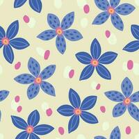 Blue flowers seamless pattern. Floral seamless pattern. Floral background vector