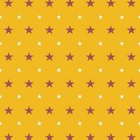 Seamless pattern of stars on yellow background. vector