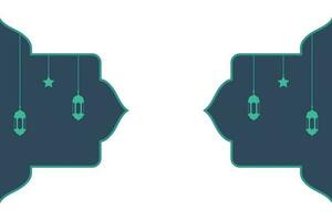 flat Islamic background with text space area. lantern, star, and Decorative Ornament for wallpaper design, Poster, and media banner. vector