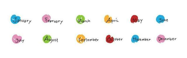 Simple month name in handwriting vector