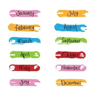 Month Names Vector Art Icons and Graphics for Free Download Month Names Vector Art Icons and Graphics for Free Download