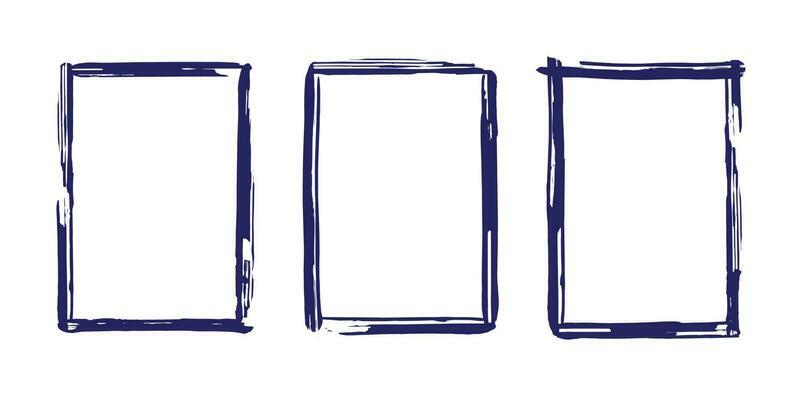 Set of frame brush stroke