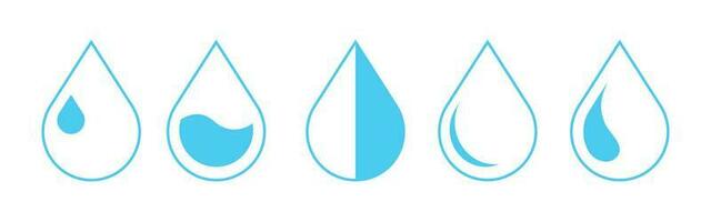 Set of simple water icon vector