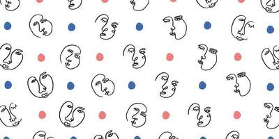 abstract trendy face drawn pattern background vector