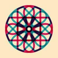 Geometric object  with riso print effect. Vector. Graphic element  for fabric, textile, clothing, wrapping paper, wallpaper, poster. Graphic element.  Perfect For your own decoration or design vector