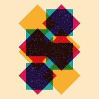 Geometric object  with riso print effect. Vector. Graphic element  for fabric, textile, clothing, wrapping paper, wallpaper, poster. Graphic element.  Perfect For your own decoration or design vector