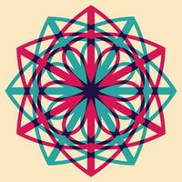Geometric object  with riso print effect. Vector. Graphic element  for fabric, textile, clothing, wrapping paper, wallpaper, poster. Graphic element.  Perfect For your own decoration or design vector