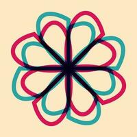 Geometric object  with riso print effect. Vector. Graphic element  for fabric, textile, clothing, wrapping paper, wallpaper, poster. Graphic element.  Perfect For your own decoration or design vector
