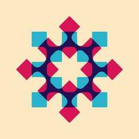 Geometric object  with riso print effect. Vector. Graphic element  for fabric, textile, clothing, wrapping paper, wallpaper, poster. Graphic element.  Perfect For your own decoration or design vector