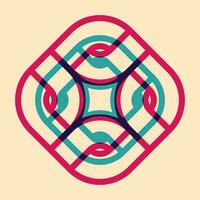 Geometric object  with riso print effect. Vector. Graphic element  for fabric, textile, clothing, wrapping paper, wallpaper, poster. Graphic element.  Perfect For your own decoration or design vector