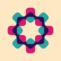 Geometric object  with riso print effect. Vector. Graphic element  for fabric, textile, clothing, wrapping paper, wallpaper, poster. Graphic element.  Perfect For your own decoration or design vector