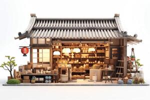 Parallel shooting front shop that handles Japanese traditional style background photo
