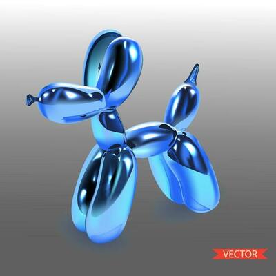 Baloons dog. Vector illustation in realistic style.