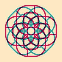 Geometric object  with riso print effect. Vector. Graphic element  for fabric, textile, clothing, wrapping paper, wallpaper, poster. Graphic element.  Perfect For your own decoration or design vector