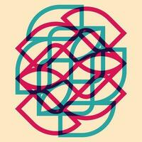 Geometric object  with riso print effect. Vector. Graphic element  for fabric, textile, clothing, wrapping paper, wallpaper, poster. Graphic element.  Perfect For your own decoration or design vector