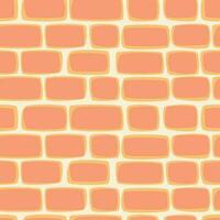 Cartoon imitation red brick wall, tiles vector seamless pattern.